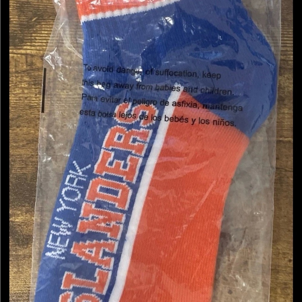 For Bare Feet New York Islanders Orange and Blue Socks